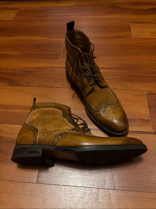 Gino Bianchi Brown Leather Suede Boots Mens Sz 43 main image 6